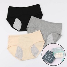 주니어 무지 위생팬티 3종세트 생리 샘방지 넓은방수