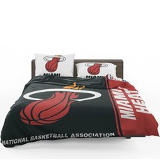 NBA 마이매미 히트 이불 배게 커버 세트 (싱글 더블) Miami Heat Duvet Cover Set, 포함