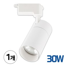 LED 원통 일체형 레일조명 30W, 1개, 화이트+주광색
