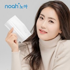 노아 덴탈 마스크 국산 50매 블랙/화이트 (대형/중형/어린이/순면/컬러) 데일리 일회용, 3중필터 50매, 중형 화이트(KF-AD), 1개, 50개입