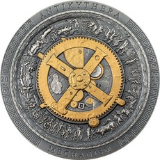 2023 庫克群島 考古與象徵主義系列 安提基特拉機械部份鍍金版 3盎司銀幣, 1個