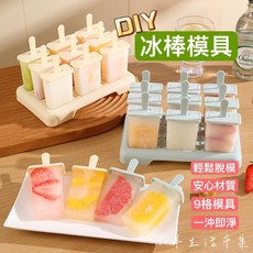 【小羊生活市集】9格冰棒模具 雪糕模具 製冰模具 冰棒盒 雪糕盒 冰棒製作盒 冰棍製冰 冰塊盒 DIY 冰棒, 1個