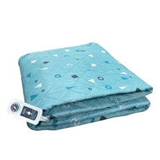 韓國原裝雙人電熱毯，恆溫舒眠親膚材質，多段調溫，幾何圖案，操作簡單，冬日保暖必備, KR-3800J雙人(135cmX180cm)