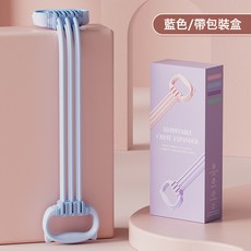 DIU 可調節8字拉力器開肩美背擴胸八字拉力繩家用瑜伽練背拉伸彈力帶, 1個, 藍色盒裝