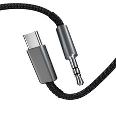 오디오 C타입 to 3.5mm AUX 케이블 일반형 Type-c AUX 오디오 변환 선 차량용 1.2m, 1개