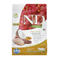 法米納 N&D 藜麥無穀皮毛保健貓糧 鵪鶉椰子口味 300g, 1個, 混合口味