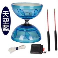 培鈴三軸空竹扯鈴套裝, 天空藍, 1套