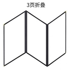 A4 PVC 菜單夾 點餐本 菜譜夾 透明菜譜本 中西餐廳專用, 1個, 黑色2折3頁6面,210x297mm