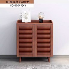 북유럽 신발장 우드 원목 신발정리대 슈즈보관 현관의자, 80cm 무즈호두-블라인드-원목포동나무⭐창고정리, 행장을 갖추다, 1개