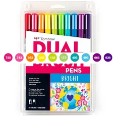 일본 TOMBOW AB-T 10/12 Pcs 서예 브러쉬 펜 Professionl 필기 그림 미술 용품에 대 한 더블 헤드 워터 마, 07 NEW-brighe