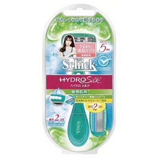 Schick 시크 쉬크 Schick 하이드로실크 민감성 피부용 용 면도날 2개 포함 중 1개는 장착 완료