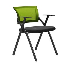 강의실 일체형의자 등받이 컴퓨터 회의실 공부 학원 사무실 접이식, B. 녹색 싱글 의자