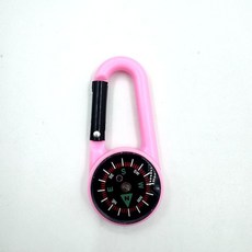 戶外登山扣指南針掛鉤 多功能便攜式液體懸浮指北針, 粉色, 1個