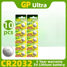 CR2032 GP 5-100PCS 배터리 3V 리튬 pilas DL2032 원격 자동차 제어 계산기 용 코인 셀, 02 CR2032 10PCS