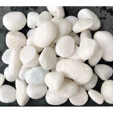 漢白玉石 陽台造景鵝卵石, 1KG, 白色