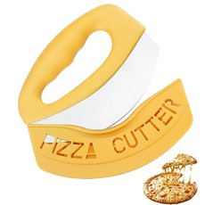 HAUUFENN 피자 커터 안전 커터 스테인리스제 손가락 보호대 포함 보호 케이스 포함 미끄럼 방지 핸들 소형 경량 피자 나이프 다용도 피자 치즈 케이크 제공 업무용 가정용