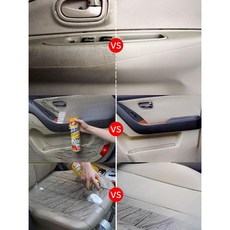 가죽클리너 실내세차 코팅제 크리너 실내세정제 세정 슈퍼클리닝폼 클리너 가죽 곰팡이 얼룩, 650ML x4 + 클리닝 도구 세트, 1개