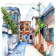 【開發票/統編】水彩綫稿填色本 鋼筆淡彩故鄉城鎮風景建築塗色練習冊 高克數水彩紙不透墨 精裝活頁設計, 熊熊集結,200g32k, 1個