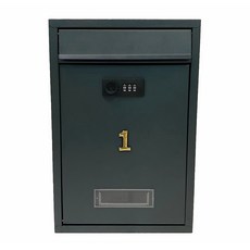 數字密碼鎖信箱 安全耐用時尚家居裝飾信箱, 黑色 附號碼
