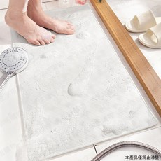 浴室止滑墊 經典格紋 柔軟耐用 強力吸盤, 浴室止滑墊-亮白, 1個