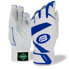 BBK 유소년 성인 야구 배팅장갑 BG101 (화이트+블루), 1개, 화이트+블루