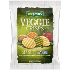 이츠마트 스낵 바다 소금 야채 크리스피 1.25온스 8개입 Eatsmart Snacks Veggie Crisps with Sea Salt 1.25 Oz (Pack of 8, 1.25 온스(8팩), 1개