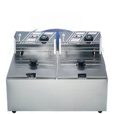 가정용 튀김기 식당 상업용 이중 전기 미니 치킨 업소용, 이중 20L 5.0kW 타이머 독립 스위치, 기본 색상