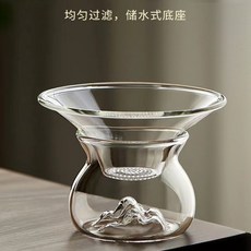 玻璃濾茶器 鹿造型茶漏 尺寸: 8.9cm*9cm, 激光打孔观山茶漏（透明）, 1個
