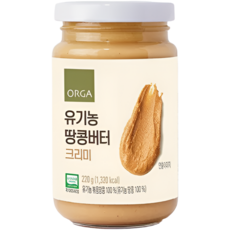 올가홀푸드 유기농 땅콩버터 크리미, 1개, 220g