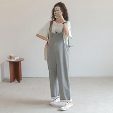 임산부 팬츠 멜빵 와이드 캐주얼 편안한 임부복 루즈핏
