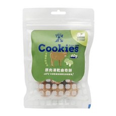亨利口袋 犬貓通用, 1個, 原肉凍乾曲奇餅-花椰菜壯壯牛60g, 60g, 原肉凍乾曲奇餅-花椰菜壯壯牛