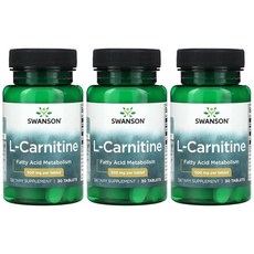 스완슨 L 카르니틴 카르티닌 500mg 30정 3개 운동 부스터 Carnitine