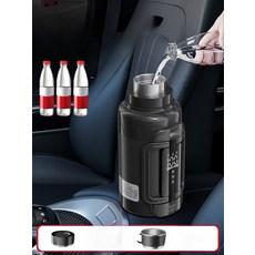 차량용 휴대 전기포트 12V 24V 겸용 스테인리스 보온 물끓이기 컵, 1_이중컵뚜껑접이식손잡이1300ml