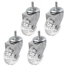 스톤락 2인치 크리스탈 TPU 무소음 캐스터 바퀴 M6, 4개