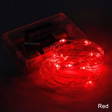 호환 2M 5M 10M LED 3XAA 배터리 운영 갈 랜드 꽃 문자열 빛 크리스마스 장식 2022 파티 결혼식 휴일 요정, 07 빨간, 01 CHINA, 03 2M 20LEDs, 1개