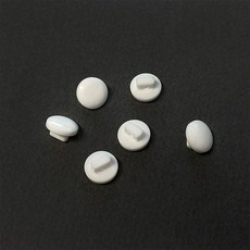 10mm 플랫 콩단추 꼬다리단추, 20개, 화이트