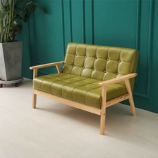 단추소파 엔틱 2인 쇼파 제로 버튼 원목 블루그레이벨벳, L. 잔디색 팔걸이