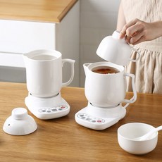 110V 美規日韓規電加熱水杯 陶瓷養生電燉杯 靜音智能電燉鍋 中藥加熱, 0.6升110伏海外版,360瓦