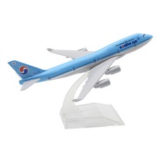 JJC 비행기 모형 16cm 1:400 ~ 20cm 1:300 다이캐스트 장식용 소형 모형항공기, 1개, 대한한공 B747- 1:400 - 16cm