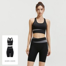 撞色運動套裝 高腰提臀裸感透氣緊身衣