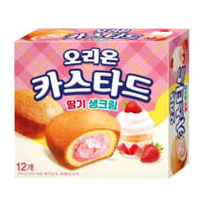 오리온 카스타드 딸기 생크림 12p, 276g, 1개