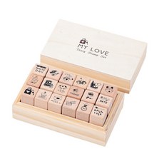 보스케 감성 다꾸용 우드스탬프 박스세트, 마이러브, 1박스