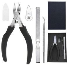 손톱정리기 네일 클리퍼 세트 스테인레스 스틸, 아테네스블랙 4종 세트 블랙선물상자, 기본 색상