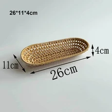 새로운 경도 라탄 위커 직조 서빙 바구니 카키 10가지 스타일 레스토랑 테이블탑 디스플레이 수공예, 5
