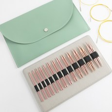 ATB 조립식 뜨개 줄 대바늘 세트 파우치 로즈골드