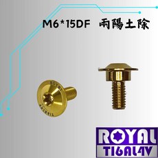 ROYAL 鈦合金螺絲 M6*15DF DRG 曼巴 土除專用 64鈦 鈦合金 土豪金, 1個