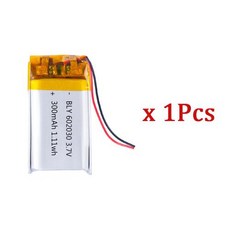 실제 용량 602030 GPS 네비게이터 MP5 블루투스 헤드셋 PS4용 3.7V 300mAh 폴리머 리튬 충전지, 1)1Pcs