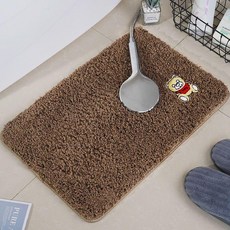蛋糕絨家用浴室防滑墊 吸水門墊可機洗, 卡其色,40*60cm, 1個