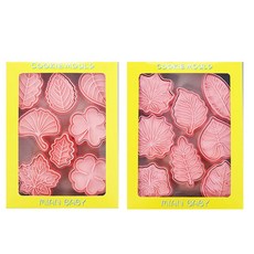 16개입 열대 잎사귀 쿠키 커터 야자잎 폰던트 커터 몰드 DIY 장식용, 16개, 그림과 같이