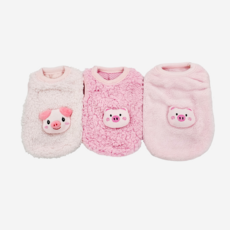 따뜻 돼지꿀꿀 아가옷 애견의류 강아지옷 강아지 뽀글이 겨울옷, 1개, 핑크 뽀글이